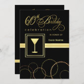 Einladungen zur 60. Geburtstagspartei - mit Monogr (Vorne/Hinten)