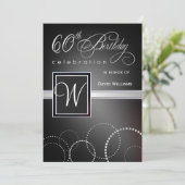 Einladungen zur 60. Geburtstagspartei - mit Monogr (Stehend Vorderseite)