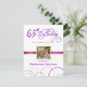 Einladungen zur 65. Geburtstagspartei - mit Monogr (Stehend Vorderseite)