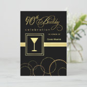 Einladungen zur 90. Geburtstagspartei - mit Monogr (Stehend Vorderseite)