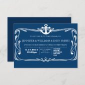 Einladungen zur Anchor Navy Blue Hochzeit in Urlau (Vorne/Hinten)