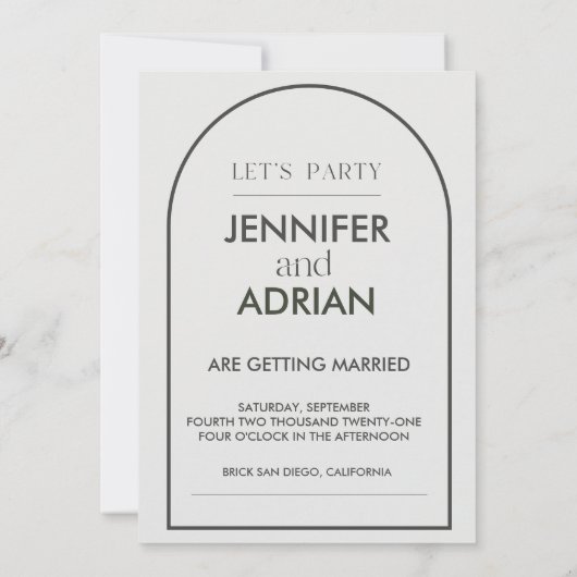 Einladungen zur Arch-Hochzeit (Rückseite)