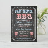 Einladungen zur Baby Shower GRILLEN (Chalkboard) (Stehend Vorderseite)