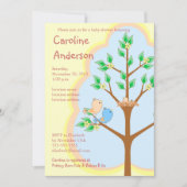 Einladungen zur Babydusche der Vogelfamilie (Vorderseite)