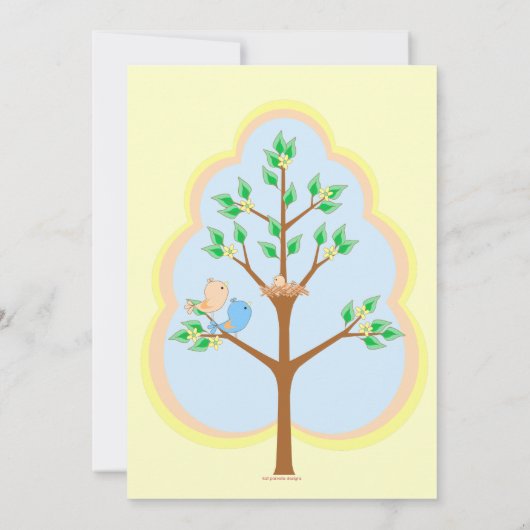 Einladungen zur Babydusche der Vogelfamilie (Rückseite)