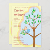 Einladungen zur Babydusche der Vogelfamilie (Vorne/Hinten)