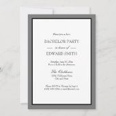 Einladungen zur Bachelor Party in Gray Black Borde (Vorderseite)
