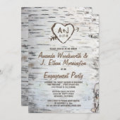 Einladungen zur Birch Tree Bark-Engagement-Partei (Vorne/Hinten)
