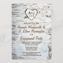Einladungen zur Birch Tree Bark-Engagement-Partei