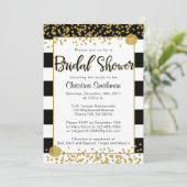 Einladungen zur Black and Gold Bridal Dusche (Stehend Vorderseite)