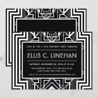 Einladungen zur Black Geometric Birthday Party