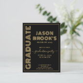 Einladungen zur Black Gold Graduation (Stehend Vorderseite)