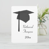 Einladungen zur Black Graduation Cap und Tassel (Stehend Vorderseite)