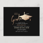 Einladungen zur Black Minimal Graduation Party Flyer (Vorne)