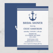 Einladungen zur Blauen Brautdusche der Marine (Vorne/Hinten)