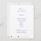 Einladungen zur Blauen und gelben Graduation Cap & (Rückseite)