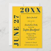 Einladungen zur Blauen und Gelben Graduation Party (Vorderseite)