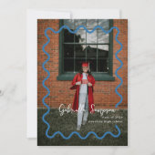 Einladungen zur Blue School Colors Graduation Part (Vorderseite)