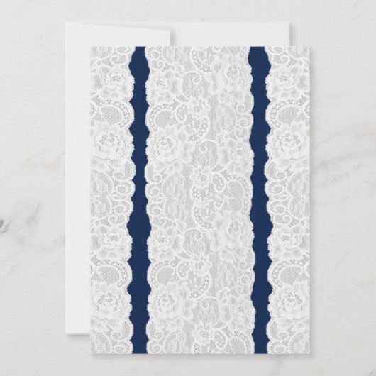 Einladungen zur Blue & White Lace Wedding PROBE (Rückseite)