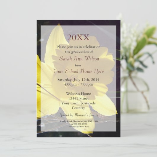 Einladungen zur Blume von Sommerdaffodil (Stehend Vorderseite)