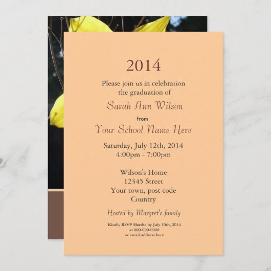 Einladungen zur Blume von Sommerdaffodil (Vorne/Hinten)