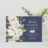 Einladungen zur Blumen-Bridal-Dusche von Navy Whit (Stehend Vorderseite)