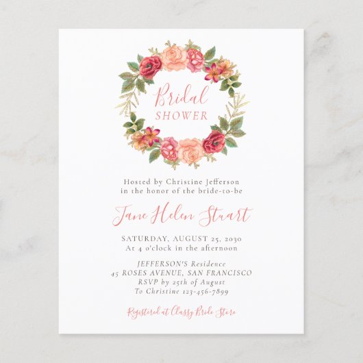 Einladungen zur Blumendusche (Vorderseite)