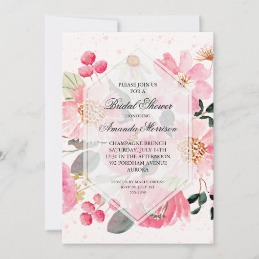 Einladungen zur Blumendusche (Vorderseite)