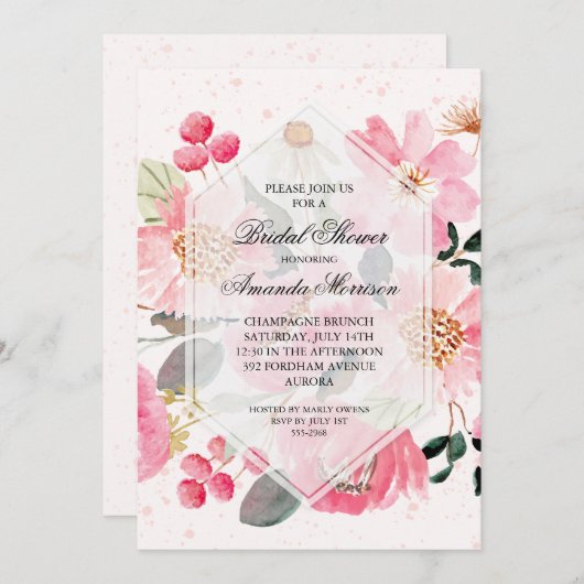 Einladungen zur Blumendusche (Vorne/Hinten)