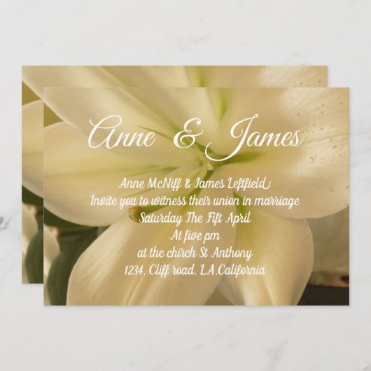 Einladungen zur Blumenhochzeit (Vorne/Hinten)