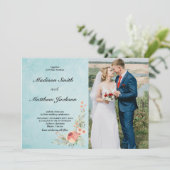 Einladungen zur Blumenhochzeit mit Foto (Stehend Vorderseite)