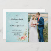 Einladungen zur Blumenhochzeit mit Foto (Vorne/Hinten)