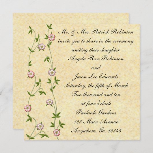 Einladungen zur Blütezeit (Vorne/Hinten)