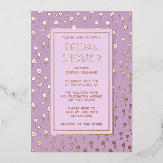 Einladungen zur Brautdusche (Vorderseite)