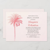 Einladungen zur Brautdusche aus rosa Palmen (Vorne/Hinten)