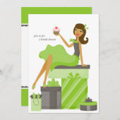 Einladungen zur Brautdusche {Brünette Briden} (Vorne/Hinten)