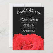 Einladungen zur Brautdusche in Rot und Schwarz-Ros (Vorderseite)