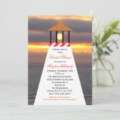 Einladungen zur Brautdusche - Leuchtturm (Stehend Vorderseite)