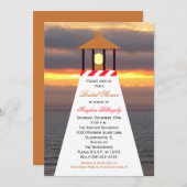 Einladungen zur Brautdusche - Leuchtturm (Vorne/Hinten)