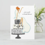 Einladungen zur Brautdusche {Rotkopfbraun} (Stehend Vorderseite)