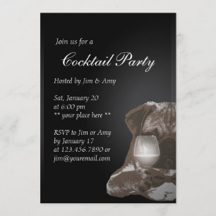 Einladungen zur Cocktailparty mit Mr. Pug und edle
