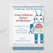 Einladungen zur coolen Robot Birthday Party (Vorderseite)