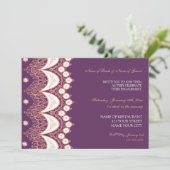 Einladungen zur Coral Plum Lace (Stehend Vorderseite)