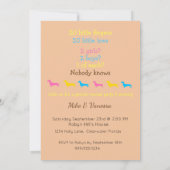 Einladungen zur Dackel des Party von zwei Geschlec (Rückseite)