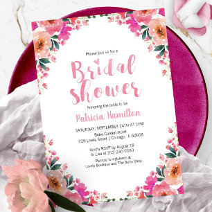 Einladungen zur Dusche Bridal Sublime Pink Floral