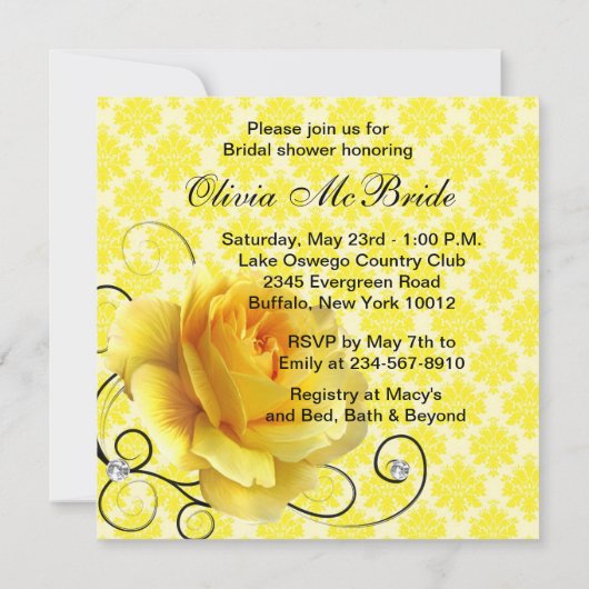 Einladungen zur Dusche in der Rosenblüte (Rückseite)