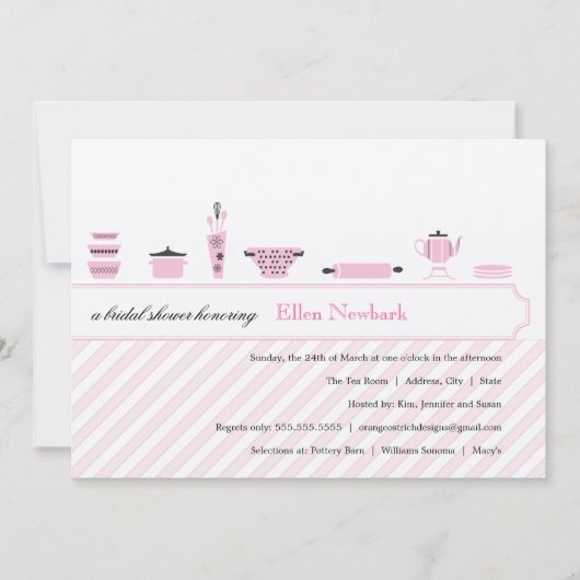 Einladungen zur Dusche in Rosa (Vorderseite)