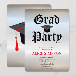 Einladungen zur einfachen Silver Graduation Party