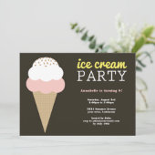 Einladungen zur Eiscreme Geburtstagsparty (Stehend Vorderseite)