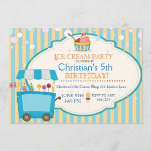 Einladungen zur Eiscreme Social Birthday Party